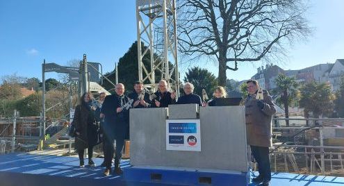 Pose de la première pierre de la résidence Imagin'Erdre